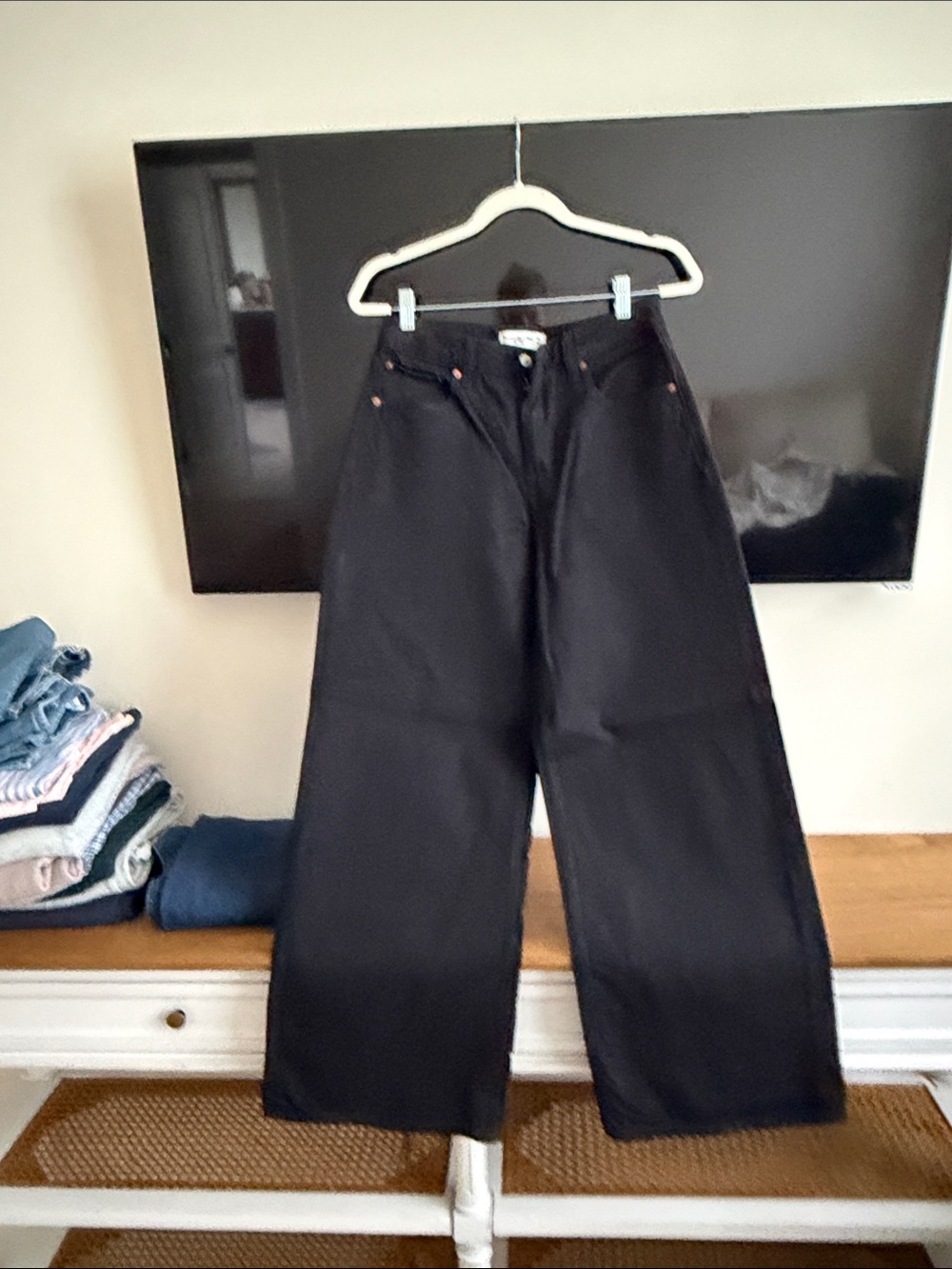 Abercrombie & Fitch Black Wide-Leg Flare Jeans